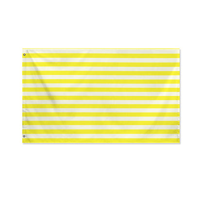 Yellow Striped Pattern Print Polyester Flag