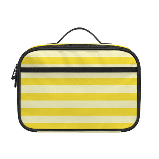 Yellow Striped Pattern Print Portable Lunch Bag