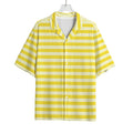 Yellow Striped Pattern Print Rayon Hawaiian Shirt