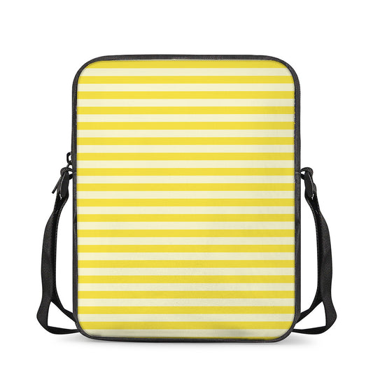 Yellow Striped Pattern Print Rectangular Crossbody Bag