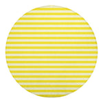Yellow Striped Pattern Print Round Blanket