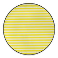 Yellow Striped Pattern Print Round Floor Mat