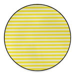 Yellow Striped Pattern Print Round Floor Mat