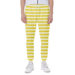 Yellow Striped Pattern Print Scuba Joggers