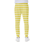 Yellow Striped Pattern Print Scuba Joggers