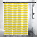 Yellow Striped Pattern Print Shower Curtain