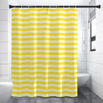 Yellow Striped Pattern Print Shower Curtain