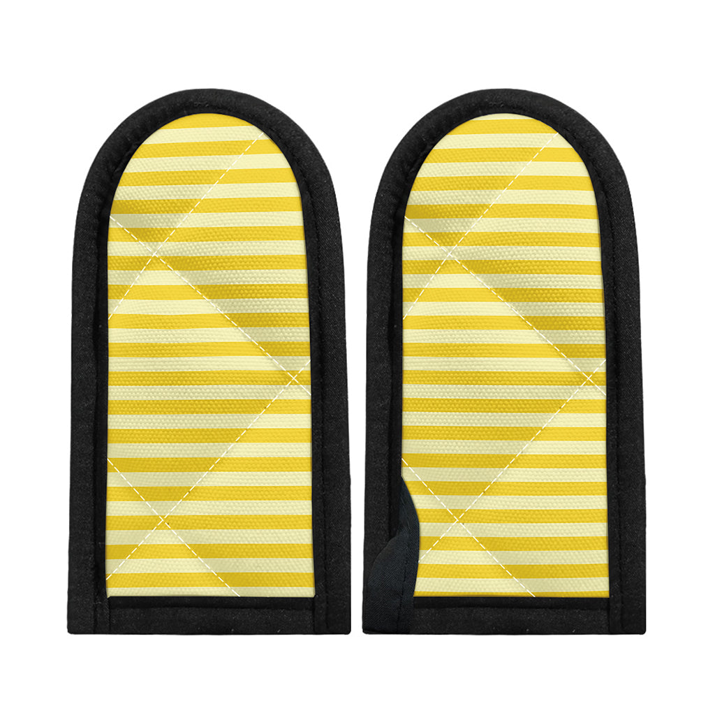 Yellow Striped Pattern Print Skillet Handle Cover