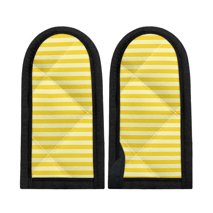 Yellow Striped Pattern Print Skillet Handle Cover