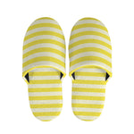 Yellow Striped Pattern Print Slippers