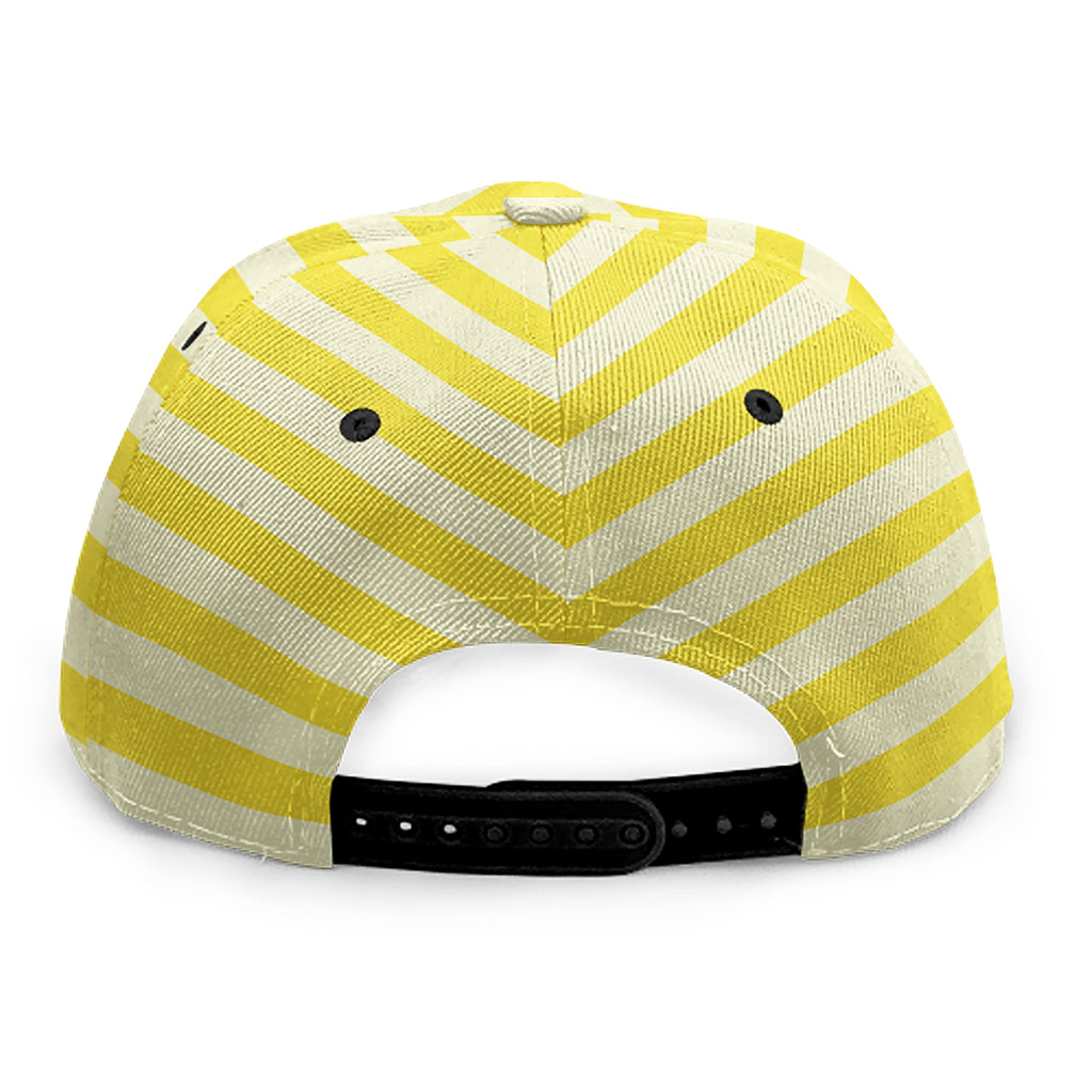 Yellow Striped Pattern Print Snapback Cap