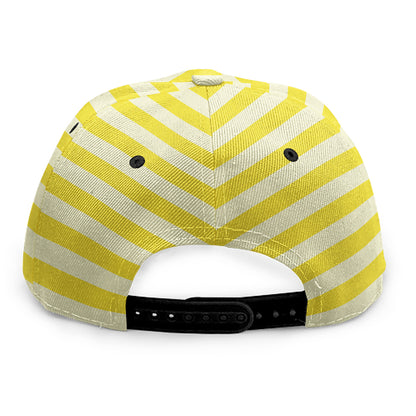 Yellow Striped Pattern Print Snapback Cap