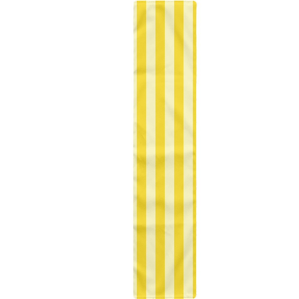 Yellow Striped Pattern Print Table Runner