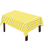Yellow Striped Pattern Print Tablecloth
