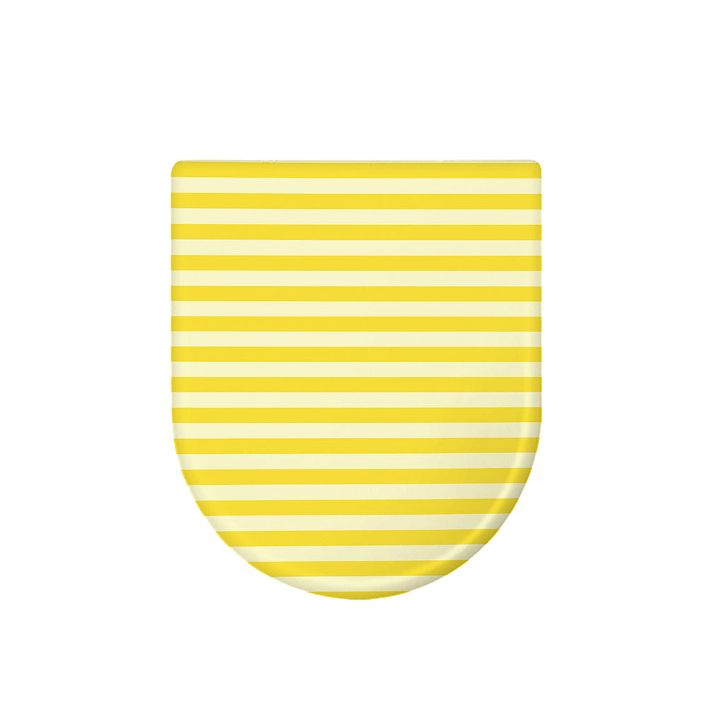Yellow Striped Pattern Print Toilet Lid Cover