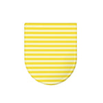 Yellow Striped Pattern Print Toilet Lid Cover