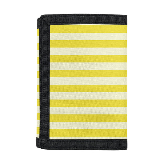 Yellow Striped Pattern Print Trifold Wallet
