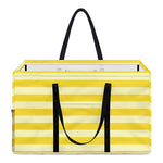 Yellow Striped Pattern Print Utility Tote Bag
