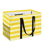 Yellow Striped Pattern Print Utility Tote Bag