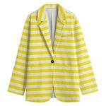 Yellow Striped Pattern Print Women's Blazer