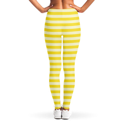 Yellow Striped Pattern Print Women's Leggings