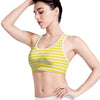 Yellow Striped Pattern Print Women's Sports Bra