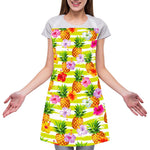 Yellow Striped Pineapple Pattern Print Adjustable Apron