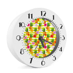 Yellow Striped Pineapple Pattern Print Alarm Clock