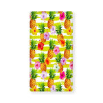 Yellow Striped Pineapple Pattern Print Baby Crib Sheet