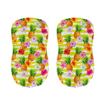 Yellow Striped Pineapple Pattern Print Bar Stool Covers