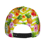 Yellow Striped Pineapple Pattern Print Baseball Cap