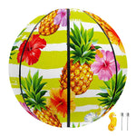 Yellow Striped Pineapple Pattern Print Basketball