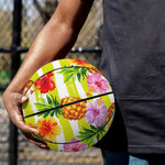 Yellow Striped Pineapple Pattern Print Basketball