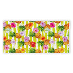 Yellow Striped Pineapple Pattern Print Beach Towel