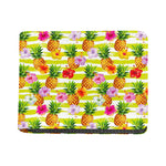 Yellow Striped Pineapple Pattern Print Bifold Wallet