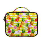 Yellow Striped Pineapple Pattern Print Briefcase Bible Bag