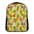 Yellow Striped Pineapple Pattern Print Casual Backpack