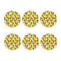 Yellow Striped Pineapple Pattern Print Coaster Set