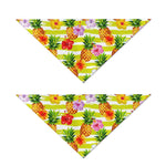 Yellow Striped Pineapple Pattern Print Dog Bandana