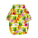 Yellow Striped Pineapple Pattern Print Dog Zip Up Hoodie
