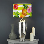 Yellow Striped Pineapple Pattern Print Drum Lamp Shade