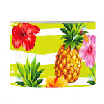 Yellow Striped Pineapple Pattern Print Drum Lamp Shade