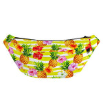 Yellow Striped Pineapple Pattern Print Fanny Pack