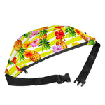 Yellow Striped Pineapple Pattern Print Fanny Pack