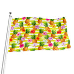Yellow Striped Pineapple Pattern Print Flag