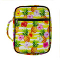 Yellow Striped Pineapple Pattern Print Front Pocket Bible Bag