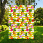 Yellow Striped Pineapple Pattern Print Garden Flag