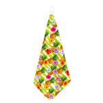 Yellow Striped Pineapple Pattern Print Hand Towel