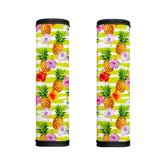 Yellow Striped Pineapple Pattern Print Handle Covers