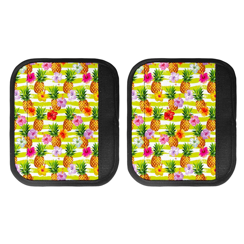 Yellow Striped Pineapple Pattern Print Handle Covers